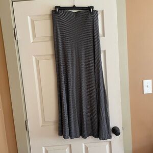 Ann Taylor Black and White Striped Maxi Skirt
